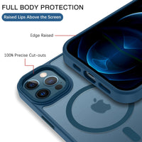 1 x RAW Customer Returns VENINGO Case for iPhone 12 12 Pro 6.1 inch, Compatible with MagSafe, Protective Case Shockproof Matte Transparent 360 Degree Heavy Duty Full Protection Bumper Case Blue  - RRP €21.6