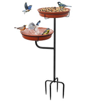 1 x RAW Customer Returns Giyiprpi 2-in-1 bird bath feeding bowl watering hole standing, bird bath garden for wild birds watering hole for birds, free-standing garden bird feeder bird bath bowl B  - RRP €28.22