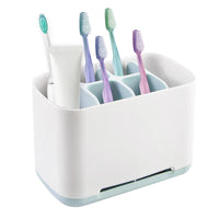 1 x Brand New PNOOFR 1 Piece Organizer Bathroom Toothbrush Holder Toothpaste Holder Electric Toothbrush Holder with Adjustable Dividers 4 Toothbrush Compartments 2 Storage Slots - RRP €20.4