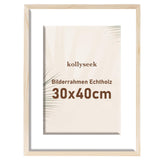 1 x RAW Customer Returns kollyseek Photo Frame 30 x 40 cm Real Wood with Mount, Pine Wood Photo Frame, Photo Frame with Shatterproof Plexiglass Panels for Wooden Photos, Bedroom Decor - RRP €22.8