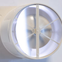 1 x RAW Customer Returns STERR White Bathroom Fan 100 mm with LED - Bathroom Fan - Glass Front - Modern Look - BFS100L - 10 W - RRP €56.9