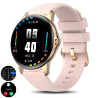 1 x RAW Customer Returns HOAIYO Smartwatch Women with Telephone Function, 1.32 Inch Fitness Watch Wristwatch Sports Watch with Heart Rate Monitor, Pedometer, Calories, IP68 Waterproof Fitness Tracker Pink, 1.32  - RRP €29.99