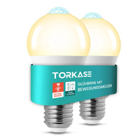 2 x RAW Customer Returns Torkase light bulb with motion detector, 13W E27 LED light bulb replaces 100W, 3000K warm white 1100LM LED lamp with motion detector for stairs, toilets, garden, balcony, garage, set of 2 - RRP €32.26