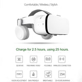 1 x RAW Customer Returns LONGLU VR Glasses for iPhone and Android Phones, 3D Virtual Reality Glasses with Wireless Headphones for Imax Movies and Games with a Remote Control White  - RRP €129.99