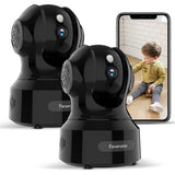 1 x RAW Customer Returns PANAMALAR WLAN IP camera, 1080P IP indoor surveillance camera 350 swivel FHD supports LAN WLAN connection Alexa 2-way audio night vision, indoor baby camera for baby pet PC mobile phone, 2 pieces - RRP €70.58