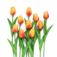 1 x RAW Customer Returns levante group Fake Latex Tulips Orange Color Bunch of 10 pieces Bouquet of Realistic Artificial Flowers for Home, Office, Wedding and Holiday Decorations - RRP €26.14