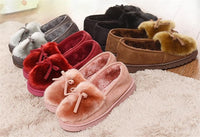 1 x RAW Customer Returns Sisttke Women s Slippers Winter Outdoor Warm Plush Soft Waterproof Faux Fur Home Slippers Moccasins,Red-F,35 EU - RRP €18.08