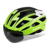 1 x RAW Customer Returns Shinmax Bicycle Helmet Men Women Bicycle Helmet with Visor Magnetic Removable Goggles Bicycle Helmets with Light Adult Cycling Helmet City Helmet Adjustable Breathable Safety Protection MTB Helmet - RRP €45.06