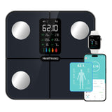 1 x RAW Customer Returns Healthkeep Body Fat Scale Personal Scale Digital Scale with Body Fat and Muscle Mass for 15 Body Data Heart Rate Monitor People with Large VA Screen With APP for iOS and Android - RRP €39.99