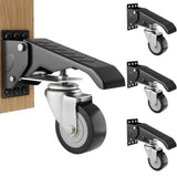 1 x RAW Customer Returns Asibaade heavy-duty castors, lowerable for workbench, planing bench transport castors 4 pieces 65 mm up to 350 kg black made of polyurethane - RRP €49.99