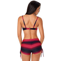 1 x RAW Customer Returns Jywmsc Women s Two Piece Push Up Bikini Swimsuit Strappy Tankini with Shorts - RRP €38.89