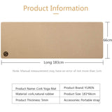 1 x RAW Customer Returns RYTMAT Yoga Mat Non-Slip 5mm Thick Cork Natural Rubber Training Mat for Yoga Pilates Fitness with Shoulder Strap 183 66cm - RRP €30.24