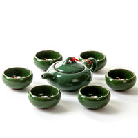 1 x RAW Customer Returns Chinese Kung Fu Tea Service, Koi Ceramic Tea Set, Retro Handmade Porcelain Teapot and 6 Teacups Set Tea Lovers Teapot Set - RRP €24.1