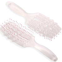 5 x Brand New Hairbrush Without Pulling Detangling Brush Skeleton Brush Detangler Anti Pulling Brush for Curls Straight Thick Long Dry Wet Hair of Women Children Transparent White - RRP €35.2