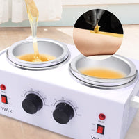 1 x RAW Customer Returns TOAUTO Double Wax Warmer, Professional Wax Set with 4 Pack Wax Beans and 100 Wooden Sticks, Electric 110V Heating Machine for Hair Removal - RRP €80.66