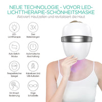 1 x RAW Customer Returns VOYOR LED Mask Professional Facial LED Mask Light Therapy Beauty Mask Acne Treatment Rejuvenating Facial Skin Care Wireless USB Rechargeable, 3 Colors BM100 - RRP €141.17