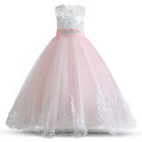 1 x RAW Customer Returns TTYAOVO Princess Dress Girls Elegant Dress Princess Layered Tulle Wedding Dresses Size 140 8-9 Years 406 Pink - RRP €41.98