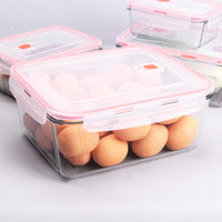 1 x RAW Customer Returns HUSANMP Set of 4 extra large glass food storage containers, glass containers with lids, glass storage containers, BPA-free, suitable for dishwasher, microwave, freezer. - RRP €43.36