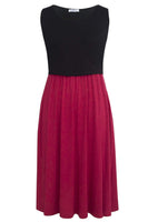 1 x RAW Customer Returns Smallshow Women s Layered Maternity Nursing Dress with Pockets Black-Wine Small - RRP €29.99