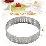 1 x RAW Customer Returns Smallterm 10pcs Round Stainless Steel Cake Ring Tower Pie Cake Mold Baking Tools Perforated Cake Mousse Ring, 8cm - RRP €23.86