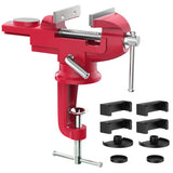 1 x RAW Customer Returns Housolution 360 Rotatable Vice with Anvil and Axle, 3 inch 75 mm Clamping Range Table Vice Fixing Fixed of Workpiece for Workbench Engineer Workbench, Red - RRP €32.21