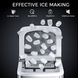 1 x RAW Customer Returns FOOING Ice Maker Ice Maker Ice Cube Maker Counter Top Ready in 6 Mins 2L Ice Machine with Ice Scoop and Basket LED Display Ice Maker for Home Bar Kitchen - RRP €109.99