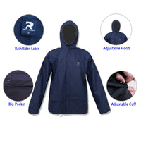 1 x RAW Customer Returns ZOEGO Ultra-Lite Rain Suit for Men Women Waterproof Raincoat with Pants 2 Pieces Rainwear Navy,S  - RRP €27.99