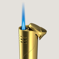 1 x RAW Customer Returns Bloomint storm lighter jet flame gold elegant windproof lighter refillable storm lighter gas refillable without gas  - RRP €14.95