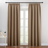 1 x RAW Customer Returns PONY DANCE Set of 2 curtains, opaque ruffle tape curtains, children s room, boy, thermal curtain, opaque blackout curtains, H 228 x W 167 cm, cappuccino - RRP €43.2