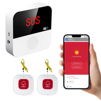 1 x RAW Customer Returns Chatthen emergency call button for seniors, Tuya WiFi alarm system house, senior emergency call receiver 1 call button 2, compatible with Tuya Smart Smart Life Alexa supports Wi-Fi 2.4GHz  - RRP €41.64