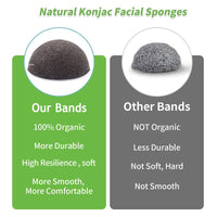 2 x RAW Customer Returns Pack of 3 Natural Konjac Sponge Face Sponge Facial Sponges Facial Cleanser Facial Peeling Facial Cleansing Sustainable with Activated Charcoal and Aloe Vera for All Skin Types Black  - RRP €16.1