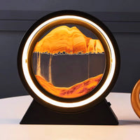 1 x RAW Customer Returns Neioaas 3D Moving Sand Art Table Lamp,360 Rotating Sandscapes Hourglass Decor Flowing Sand Lights,3D Deep Sea Sand Art Quicksand Lamp,Adult Child Quicksand Painting Decor Yellow,10 Inch  - RRP €35.28