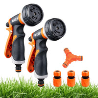 2 x RAW Customer Returns WLZP Pack of 2 garden hand showers, irrigation showers with 8 spray patterns, garden shower made of plastic - high pressure hand sprayer for watering lawns, car washing, pet bathing, sidewalk cleaning - RRP €41.98