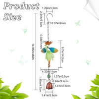 1 x Brand New GORGECRAFT 3D Fairy Metal Wind Chimes Green Angel Wind Bells Hanging Chime Fairies Figures for Women Home Patio Porch Garden Indoor Outdoor - RRP €20.4