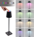 6 x Brand New Potphie LED battery table lamp RGB dimmable black, with touch switch for indoor and outdoor use, 8 colors available and IP54 for bedroom, bar, restaurant, Easter - RRP €215.94