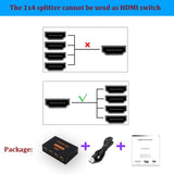 3 x RAW Customer Returns HDMI Splitter 1 in 4 Out 4 Way Splitter HDMI Splitter Support 3D 4K 1080P 1x4 HDMI Video Splitter 4 Ports HDMI Splitter for PS3 4 Xbox HDTV Monitor Projector - RRP €64.8