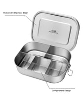 1 x RAW Customer Returns Ga HOMEFAVOR lunch box stainless steel lunch box 1400 ml leak-proof lunch box bento box capacity with 5 compartments for children and adults. - RRP €23.99