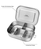 1 x RAW Customer Returns Ga HOMEFAVOR lunch box stainless steel lunch box 1400ml leak-proof lunch box bento box capacity with 5 compartments for children and adults. - RRP €23.52