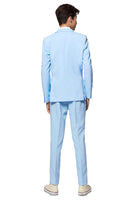 1 x RAW Customer Returns OppoSuits Cool Blue Solid Color Suit for Teenage Boys - Prom and Wedding Party Outfit - Include Blazer, Pants and Tie - Blue - RRP €65.5