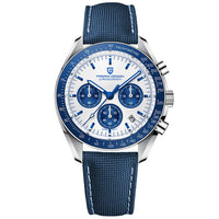 1 x RAW Customer Returns Pagani Design 1701 V3 Moon Wristwatch Men s Quartz Chronograph Watches Japan VK63 Movement Stainless Steel Waterproof Sports Watch, Nylon, Blue, Strap - RRP €82.27