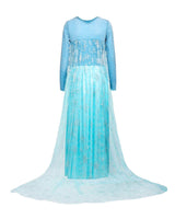 1 x RAW Customer Returns Nofonda Frozen Dress, Blue Sequin Long Dress, Elsa Splendid Princess Skirt Costume, Women s Elegant Dress for Costumes, Halloween, Cosplay, Carnival XL  - RRP €38.99