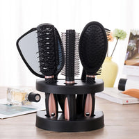 1 x RAW Customer Returns Piece Mirror Hair Comb Set with 5 Hair Brushes for Women Styling Comb Hair Styling Tools Professional Hairdressing Salon Hair Comb and Mirror Kits Haircut Comb Set Brush for Curly Hair Major - RRP €17.03