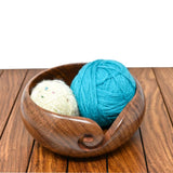 1 x RAW Customer Returns Ajuny Handmade Large Wooden Yarn Bowl with Holes Holder for Crochet Wool Balls Elegant Design Decorative Knitting Bowl Storage Crochet Accessories Gifts - RRP €21.26