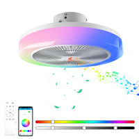 1 x RAW Customer Returns TOPBOS LED Ceiling Light with Fan Timer Quiet Modern RGB Ceiling Fan with Lighting and Remote Control APP Fan Lamp, Dimmable Bluetooth Speaker for Bedroom Living Room - RRP €119.78