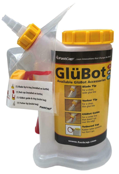 1 x RAW Customer Returns Original GluBot glue bottle from FastCap - perfect for clean and precise application of wood glue - glue dispenser approx. 500 ml including a fine and wide nozzle and a guide clip - RRP €17.6