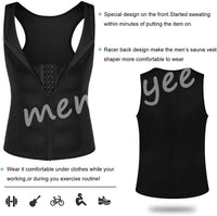 8 x RAW Customer Returns Memoryee Men s Neoprene Sauna Vest Body Shaperwear Sweat Vest Waist Trainer Fitness Corset Zipper Tank Top Double Zipper-Black 2XL - RRP €151.92