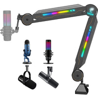 1 x RAW Customer Returns Gaming microphone arm with RGB light TONOR microphone arm lights touch adjustable, microphone holder with 11 light effect modes for gamers compatible with HyperX QuadCast Blue Yeti Rode Elgato etc. Microphone T90 - RRP €68.84