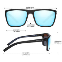 1 x RAW Customer Returns ZENOTTIC Polarized Sunglasses Men Lightweight TR90 Frame UV400 Protection Square Sunglasses, Black Frame C04 Blue Mirror Lens, L - RRP €29.23