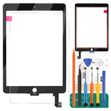 1 x RAW Customer Returns Replacement Touch Screen for iPad 6 Air 2 A1566 A1567 Digitizer Glass Assembly Kit Includes Tempered Film Adhesive and Tools No LCD Screen Black - RRP €22.58