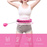 1 x RAW Customer Returns Hula Hoop for adults for continuous hula hooping, smart hula hoop with weight ball for losing weight with massage nubs, does not fall down, suitable for beginners, 24 removable links - RRP €15.24